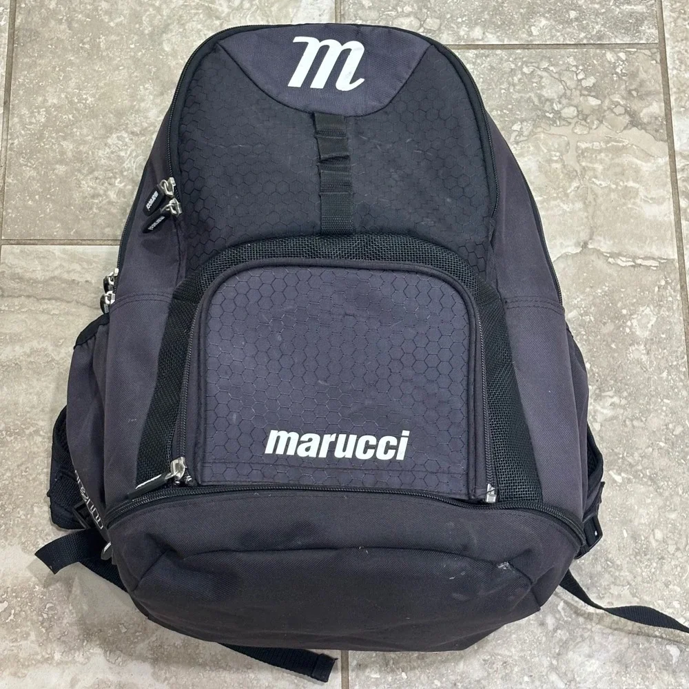Marucci Black Baseball Softball Bat Equipment Backpack Bag Youth Kids